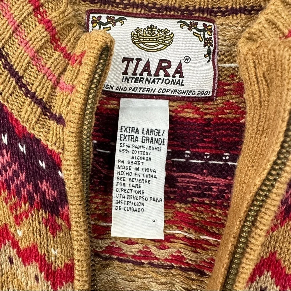 Vintage women’s zippered cardigan sweater size extra large stretchy Cottagecore - Picture 6 of 7